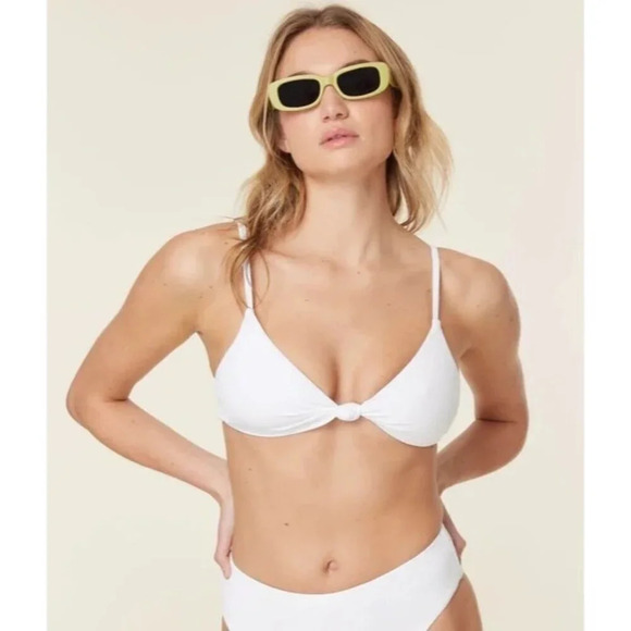 Andie Swim The Santorini Top White Eco Nylon Size XXL - Picture 1 of 6